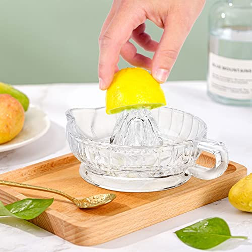 Spremiagrumi in Vetro, Spremiagrumi con Manico e Beccuccio, Piccolo Spremiagrumi Portatile, Spremiagrumi Trasparente per Pomelo, Arancia, Limone(Trasparente)