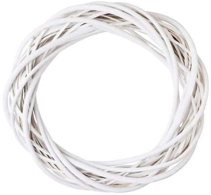 Grapevine Wreath Frame for Crafts Natural Rattan Base Form Farmhouse Garland Making Supplies for Spring Summer Fall Winter Christmas Wreaths Decorations for Front Door (White, 16 inch / 40cm)