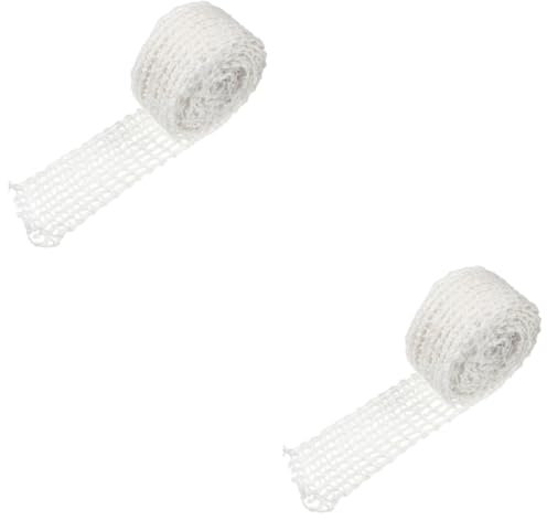 Garneck 2 Rollen Fleischverpackungsnetzbeutel küchennetz räuchernetz rollgrillnetz schinkennetz wurstpakete Maschennetze für Fleisch Rindertuch elastisches Fleischnetz Wurst Netz Garn Weiß