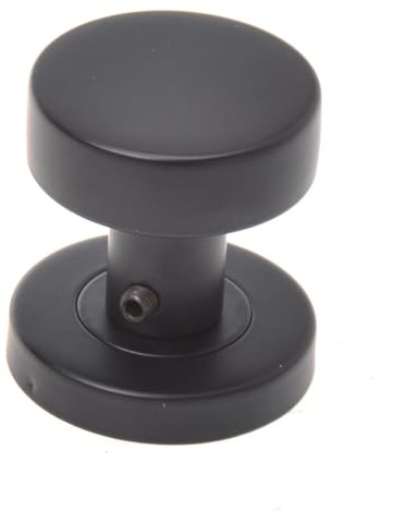 Aqbau Poignee de Porte - Bouton porte d'entrée en Acier Inoxydable - Ferrure de porte fixe mate sur rosace ronde - Poignée pour l'extérieur & l'intérieur