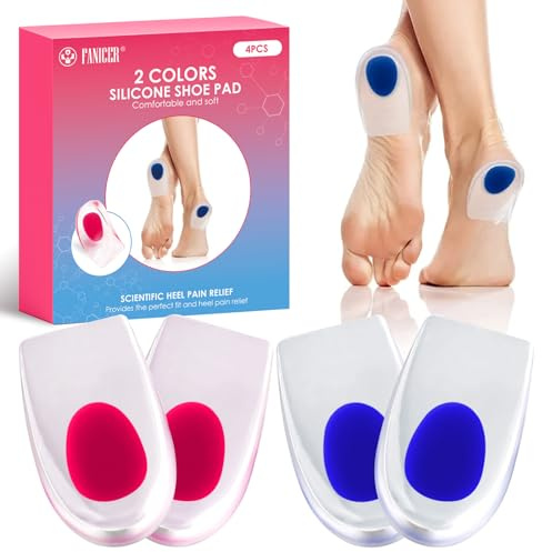 2 paires Silicone Talon Coussinets,Talonnettes en Gel,Coussinets pour Talon Gel,Silicone Semelle Talon Gel,Tapis de talon en gel,pour Homme et Femme(EU 35-38)