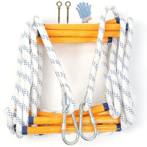 Échelle De Secours avec Crochets, Échelle D'incendie d'urgence, Échelle De Secours pour Balcon À 3 Étages, pour Un Déploiement Rapide en Cas D'incendie(30M/98.4FT)