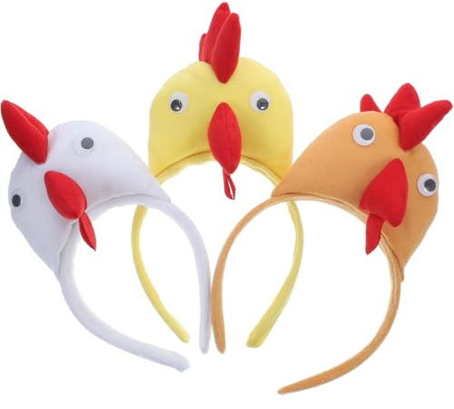 Didiseaon 3 Stück Huhn Kostüm Plüsch Hahn Stirnband Henne Haarband Tier Kostüm Für Ostern Cosplay Party Haarschmuck