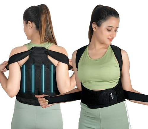 WC Taylor Brace Haltungskorrektur Rückenbandage mit 4 Stahlstabeinsätzen, Verstellbare Staps Rücken Geradehalter für Rückenschmerzen Linderung Wirbelsäule Skoliose Hunchback Rückenstütze für Damen