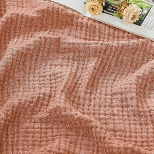 EMME Musselin Decke 127x177 Baumwolle Oeko-TEX Melange Kuscheldecke