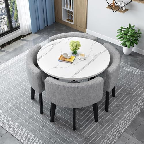 Moderno tavolo da pranzo quadrato con 4 sedie, struttura in metallo resistente, perfetto per cucina e sala da pranzo, elegante gruppo da pranzo per 4 persone, 33,90 cm
