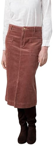 Lily & Me Penrose Stretch Jumbo Cord Midi Skirt - Antique Rose - Size 10