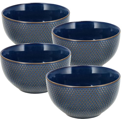 Juego de 4 cuencos de ramen – Cuencos para sopa sin orejas de 14 cm – Juego de vajilla – Se utiliza como cuencos, frutas, tazones de desayuno y cuencos de muesli