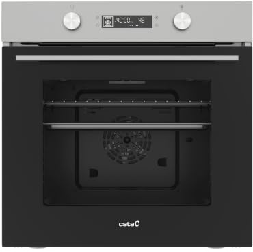 CATA MDS 8108 X Horno Multifunción Digital Integrable 60 cm, 73 L, 8 Funciones, Clase A, Guía Telescópica, Display Digital, Puerta Fría 3 Cristales, Inox y Cristal Negro
