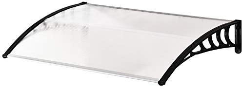 Outsunny Marquesinas Exterior para Puertas y Ventanas Tejadillo de Protección contra Sol y Lluvia Diseño Moderno Aleación de Aluminio Duradero 122x89x24 cm Transparente