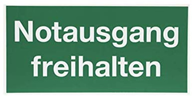 Fluchtweg Notausgang Schild Aufkleber nachleuchtend - Notausgang freihalten von MBS-FIRE