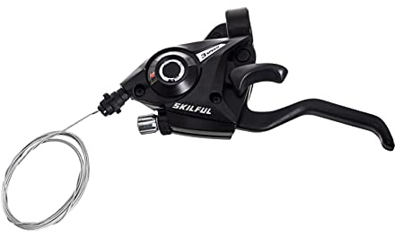 ZUKKA Bike Shifter ST-EF51-L 3 Speed Left Brake & Shift Lever with Gear Indicator and V Brake Cable for Mountain Road Bicycle