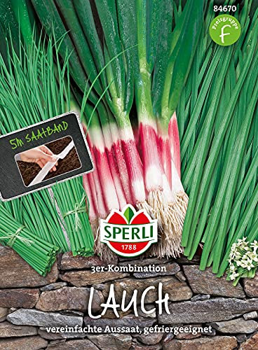 84670 Sperli Premium Schnittlauch Samen 3er Kombi | Saatband | Schnittknoblauch Samen | Lauchzwiebel Samen | Schnittlauch Samen Mehrjährig