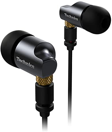 Technics Premium In-Ear-Monitore IEM, High-Fidelity-In-Ear-Ohrhörer mit innovativem 10-mm-Treiber für Ultra-geringe Verzerrung, Schwarz/Gold