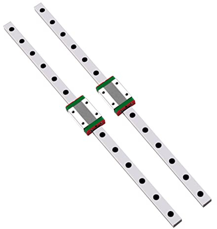 GooEquip MGN12H Mini guide de rail linéaire 250 mm, 300 mm, 350 mm, 400 mm, 450 mm, 500 mm, 550 mm, 600 mm, 800 mm, 1000 mm, avec bloc de chariot MGN12H pour imprimante 3D DIY et machine CNC XYZ (500