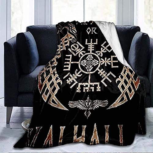 3D Viking Compass Fleece Blanket, 3D Printing Throw Blanket, Soft Fluffy Flannel Blankets for Kids Adults Child, for Bed, Sofa and Couch, 200x230cm