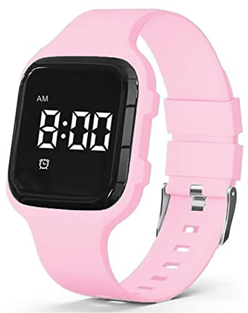 e-vibra Montre d'alarme vibrante, montre d'entraînement au pot étanche Montre de rappel médical avec minuterie (Baby Pink)