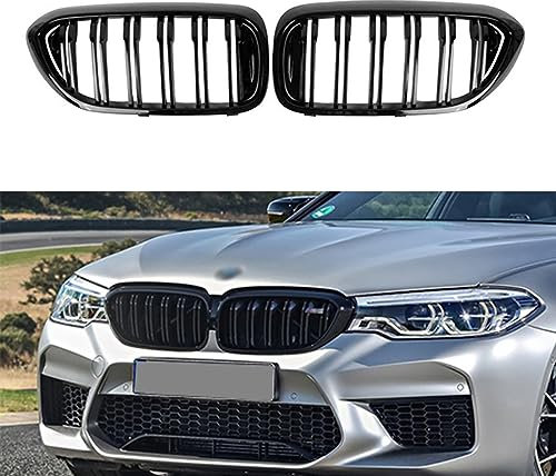G30 Rejillas delanteras, Frontal Deportiva Parrilla,Rejilla Frontal Doble Puente,Parrilla del radiador para BMW 5er G30 G31 2017-2020.(Serie G30 2017-2020)