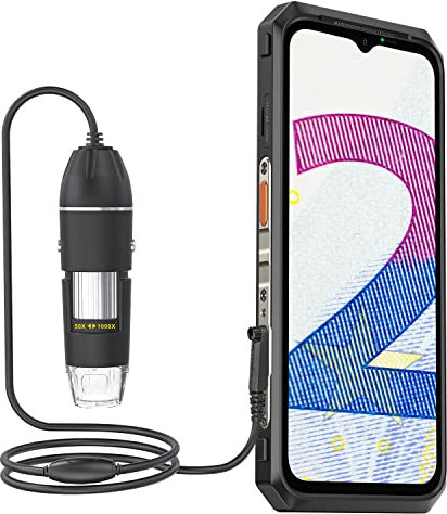 Ulefone uSmart C01 Digitales Mikroskop 1000X Vergrößerung für Ulefone Powerarmor 18/18T/Armor 16 Pro/Armor 13 Outdoor handlich mit uSmart Erweiterungsstecker