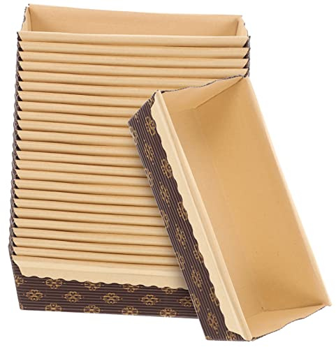 Angoily 25 Pièces Bac à Papier Loft De Cuisson Moules En Papier Doublures De Cuisson En Jetables Moule à Pain En Pour La Cuisson e Kraft à Cuire Rectangle Pouvez