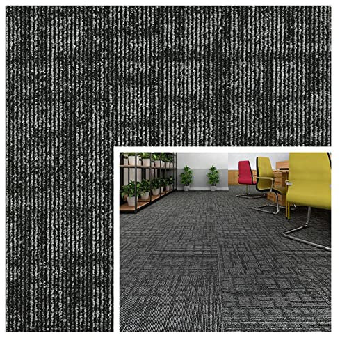 YJEUZCD Läufer Teppiche Flur, Stoßdämpfend Wohnbereich Bodenbelag Teppichfliese, Hygroskopisch Balkon Büro Wohnbereich Kommerziell Teppichboden, 50x50cm (Farbe : Grey-A, Größe : 10pcs)
