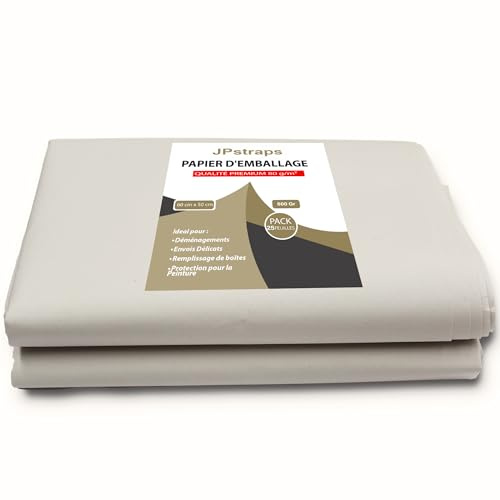JPstraps - Packpapier 60 x 50 cm – Verpackungsmaterial für Umzug & Schutz – Packseide für Verpackung, Basteln & Quilten (25 Stück / 60 cm x 50 cm)