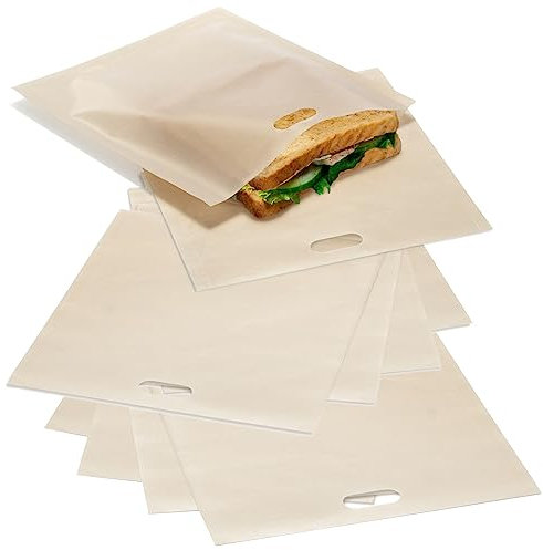 COM-FOUR® 10x Bolsas de teflón para tostadas, bolsas de tostadas antiadherentes reutilizables, bolsas de tostadas para tostadas de queso - fácil de cuidar, resistente al calor (10 piezas - Teflón)