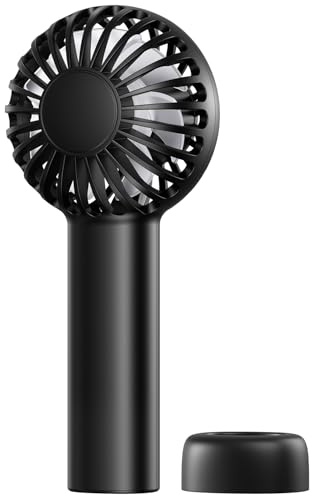 SWEETFULL Mini Portable Fan - Rechargeable Handheld Fan, 3 Speeds Personal Hand Gifts for Travel Essentials, Lash, Makeup, Eyelash, Kids, Girls, Women - USB, Cute Design Black