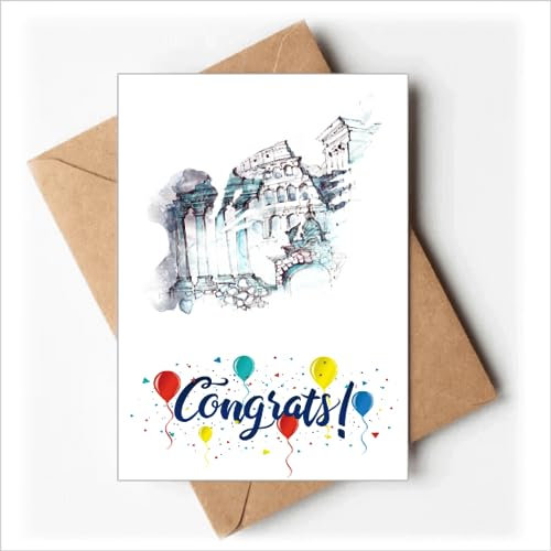 Zerstört Rom Architektonische Aquarell Malerei Hochzeit Karten Glückwunsch Gruß Umschläge