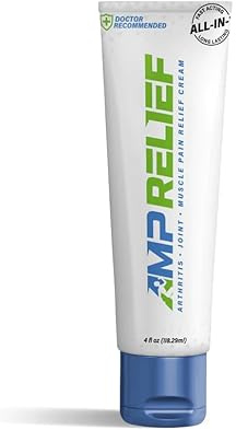 AMP RELIEF Cream - 4oz - All Natural Topical Pain Relief Cream with Arnica, Boswellia, Eucalyptus and Menthol for Muscle and Joint Pain