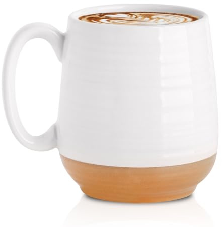 Hasense Large Coffee Mug with Handle, 20 oz Ceramic Coffee Tea Cup for Men and Women, White Soup Mugs for Coffee, Tea, Hot Cocoa, Latte, Big Christmas Mug, Microwave Dishwasher Safe, 1 PCS
