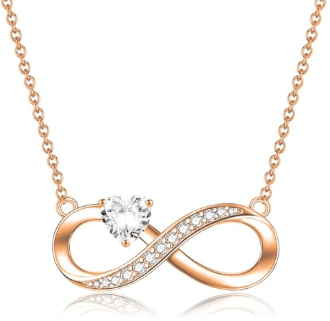CERSLIMO Geschenke für Mutter/Schwester/Freundin/Tochter/Frau , Kette Silber 925 Unendlichkeitszeichen Halskette Infinity Herz Zirkonia Anhänger Mama Geburtstag/Freundschafts/Hochzeitstag Geschenk Weihnachten Muttertagsgeschenke Valentinstag