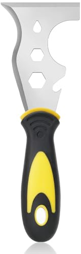 Drado Scraper Tool 13-in-1, Straight Scraper, Multi-Function Chisel Scraper, Stainless Steel Painters Tool, Includes Paint Roller, Straight Scraper, Curved Scraper and More