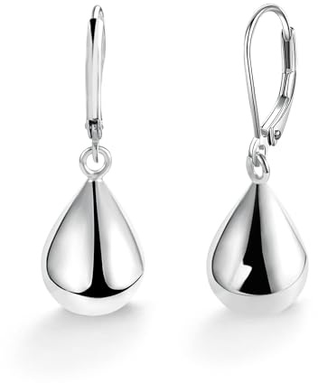 SIXDUTON 18K Ohrringe Dupes Damen, Hängend Leverback Silber Ohrringe, Hypoallergene Vergoldete Tropfen Leichte Waterdrops Schmuck Geschenk für Frauen (A-Silber)
