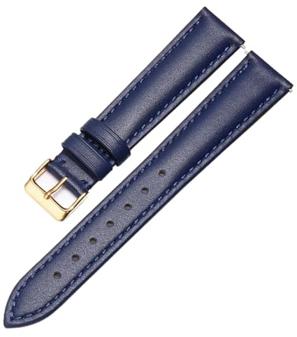 Chlikeyi Echtes Leder-Uhrenarmband für Damen, Rindsleder, Dornschließe, Herren-Uhrenkette, Zubehör, 6-24mm, Farbe 2, 13mm