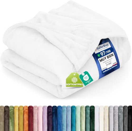 Utopia Bedding Kuscheldecke flauschig Fleecedecke [150x200 cm, Weiß] | leichte, Warm decke, Weich und atmungsaktive Blanket, sofadecke und Couchdecke