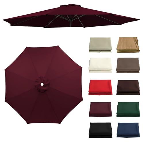 Umbrella Replacement Canopy, Polyester Fabric Replacement Canopy, UV Protective Parasol Canopy Cover, Replacement Parasol canopy, 6/8 Ribs Umbrella Garden Parasol Canopy Cover(Dark Red,6 ribs: 2.5m/8.