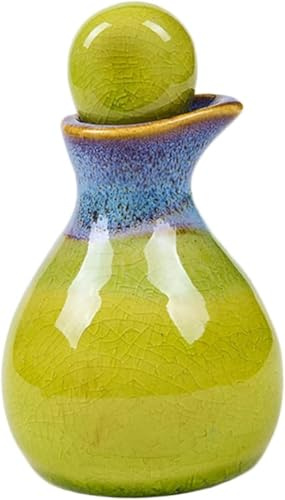 Bouteilles à épices, pots à épices, récipients à épices, distributeur de liquide Huilier d'huile d'olive Distributeur de récipient à huile créatif Terrarium en verre avec couvercle Pot en céramique ja