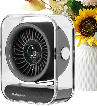 Ventilador de escritorio portátil, ventilador de escritorio USB - Ventilador USB de escritorio pequeño portátil,Viento fuerte, dispositivo de enfriamiento de mesa, rotación de 30 grados, enfriador per