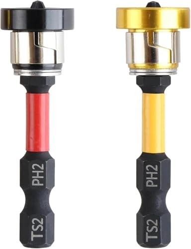 KEWAYO 2 Stück Trockenbau Bit Set, PH2 1/4 Sechskantschaft Magnetisch mit Tiefenanschlag, Rigips schrauben für Versenken von Schnellbauschrauben, Trockenbauschrauber Aufsatz