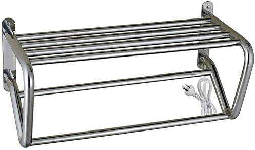 Mensola scaldasalviette elettrica per riscaldamento a parete per bagno, portasciugamani riscaldato elettrico, stendibiancheria scaldasalviette in acciaio inossidabile montato a parete, finitura