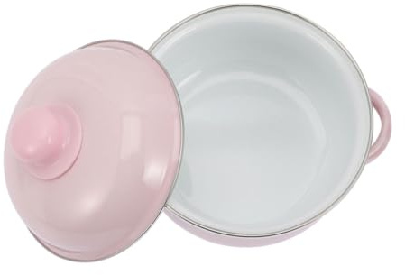 ULTECHNOVO Marmite Émaillée Traditionnelle Avec Poignées Ustensile De Cuisine Épais Pour Ragoûts Marmite Émail Avec Couvercle Casserole Pour Cuisson