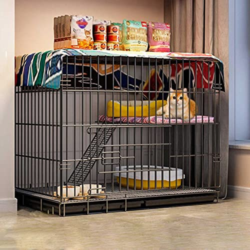 HYJYGM im Freien, Katzenhütte, Katzenkäfig, Käfig, Laufstall, Katzengehege auf Rädern, Metall, Katzenkätzchenkäfig, Kleintierstall, übergroße Katzenvilla für kleine Tiere, Welpe, x 70 cm (A)