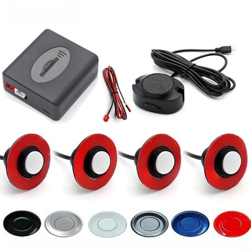 Assist Sensori Parcheggio 4 sensori 16,5 mm Kit sensore di parcheggio per auto Radar di retromarcia Indicatore di sonoro Indicatore di sonda Argento/Bianco/Nero/Grigio