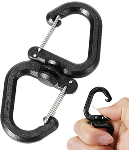 10PCS S Carabiner Clip, duale-Spring S-Shaped Keychain Hooks With Secure Lock, Multi-Purpose S Shape Double Hook, Locking Carabiner Buckle For Outdoor Hiking Fishing Camping