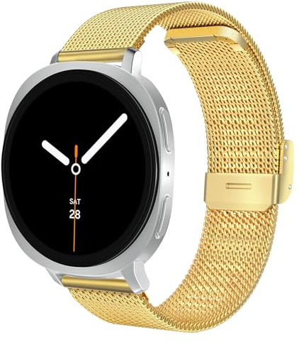 iHoxstrapie metallarmband kompatibelt med Galaxy Watch 8 Classic 40 mm 44 mm 46 mm, rostfritt stål Mesh Casual ersättningsarmband, Große, Rostfritt stål, Ingen ädelsten