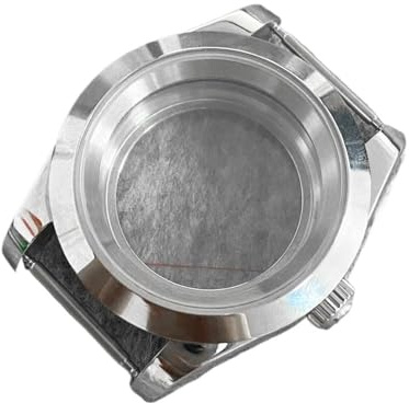 NLNKDTDPAK 39 mm klockfodral Passar for NH35 Fodral Oysterfodral for NH35/NH36 urverk i stål eller genomskinlig botten med safirglas, herrklockadelar(Flat mirror glass)