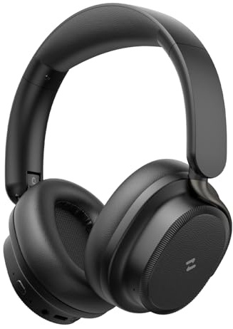 havit 132H Playtime Noise Cancelling Kopfhörer, Over Ear Wireless Bluetooth Kopfhörer mit Hybrid ANC, Schnellladung, Dual-Geräteverbindung, Faltbares Design mit Mikrofon für Reisen, Arbeit & Büro