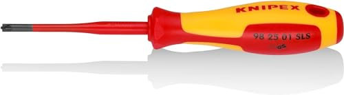 KNIPEX Schraubendreher (Slim) PlusMinus Pozidriv isolierender Mehrkomponenten-Griff, VDE-geprüft brüniert 187 mm, 98 25 01 SLS