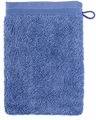 möve Superwuschel wash glove 15 x 20 cm made of 100% cotton, cornflower